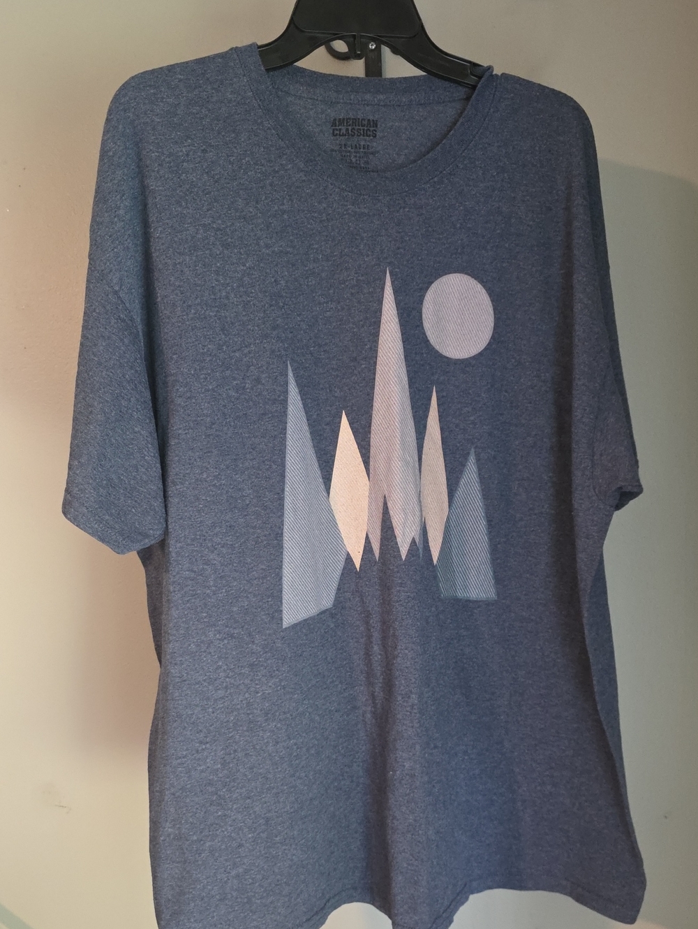 American Classics Blue Short Sleeve Graphic Tee with Mountain Motif